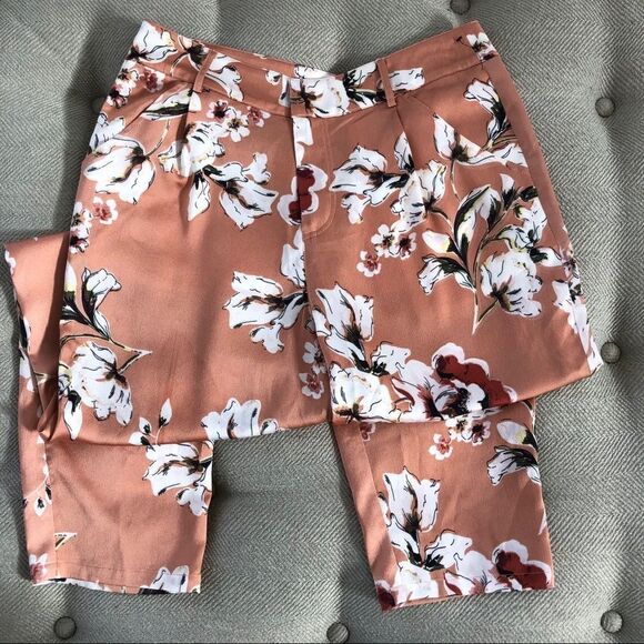 Bishop + Young Satin Floral Taper Pants NWOT S - Picture 1 of 6
